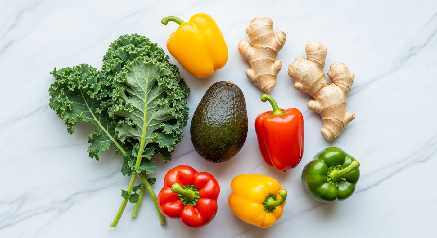 A vibrant and colorful Ital meal featuring fresh plant-based foods like callaloo, yams, and beans, embodying the natural Rastafarian diet.
